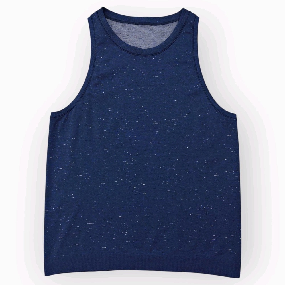 Lululemon Scuba Knit Speckle Tank Top Womens 10 Blue Performance Athleisure